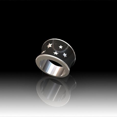 Bague concave argent laque