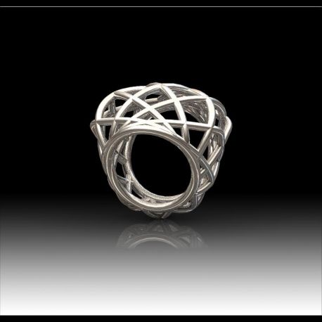 Bague grillage argent