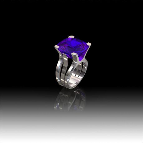 Bague Amethyste 4 griffes