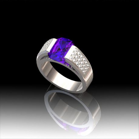 Bague Amethyste et diamants