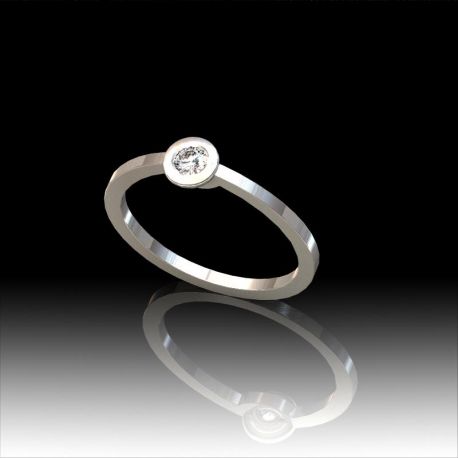 Solitaire diamant serti clos